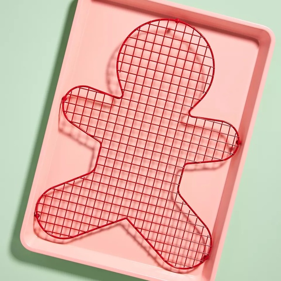 NWT Anthropologie Season's Eatings Gingerbread Cookie Cooling Rack, Red - Picture 2 of 9